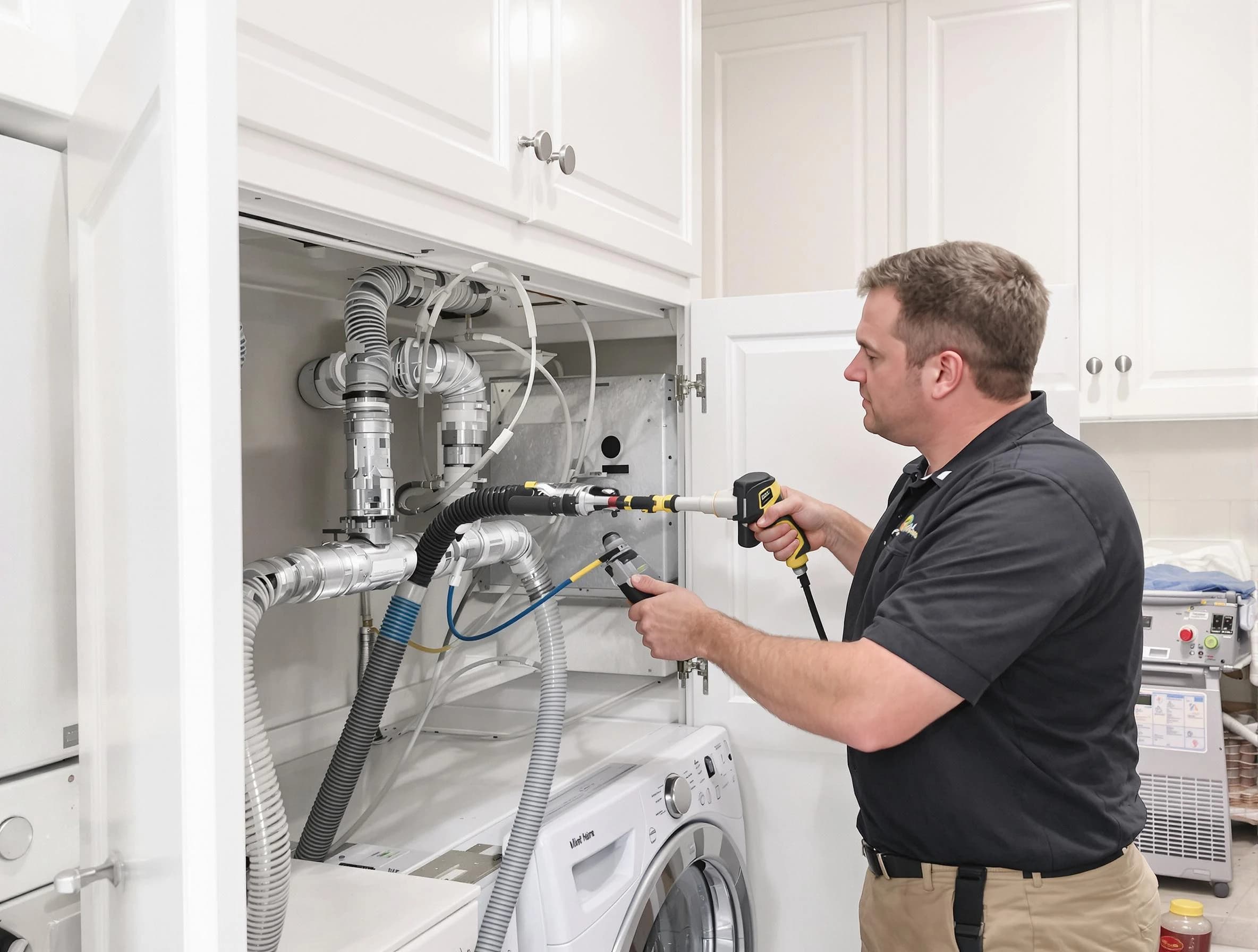 Highland Dryer Vent Cleaning professional removing severe blockage from a clogged dryer vent in Highland