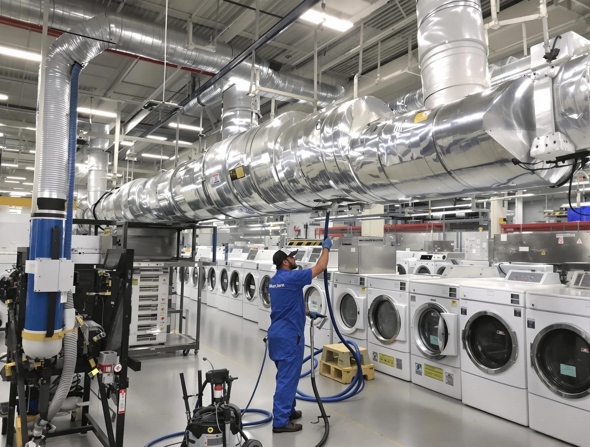 Highland Dryer Vent Cleaning team performing heavy-duty industrial dryer vent cleaning in Highland