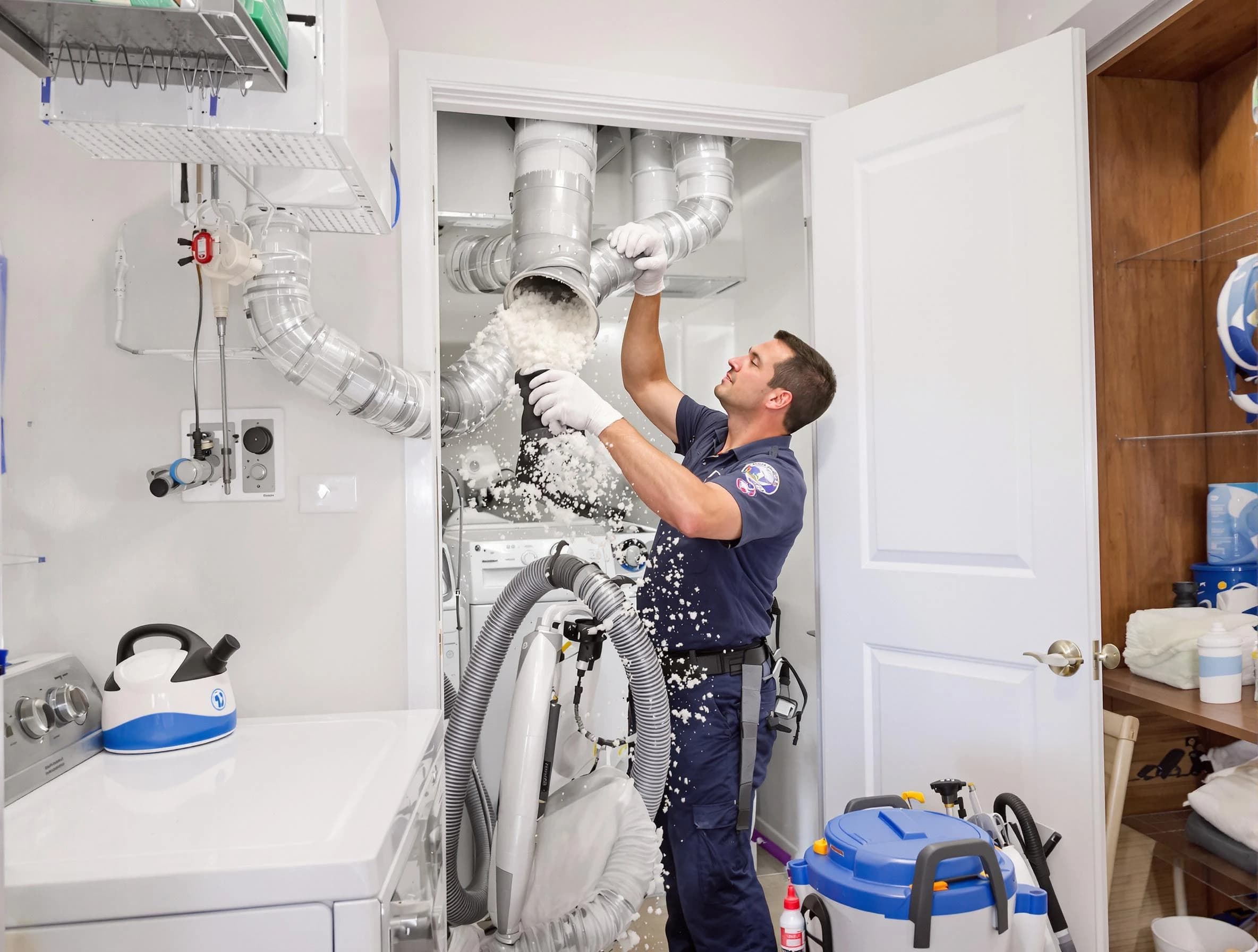 Highland Dryer Vent Cleaning technician delivering thorough residential dryer vent cleaning service in Highland