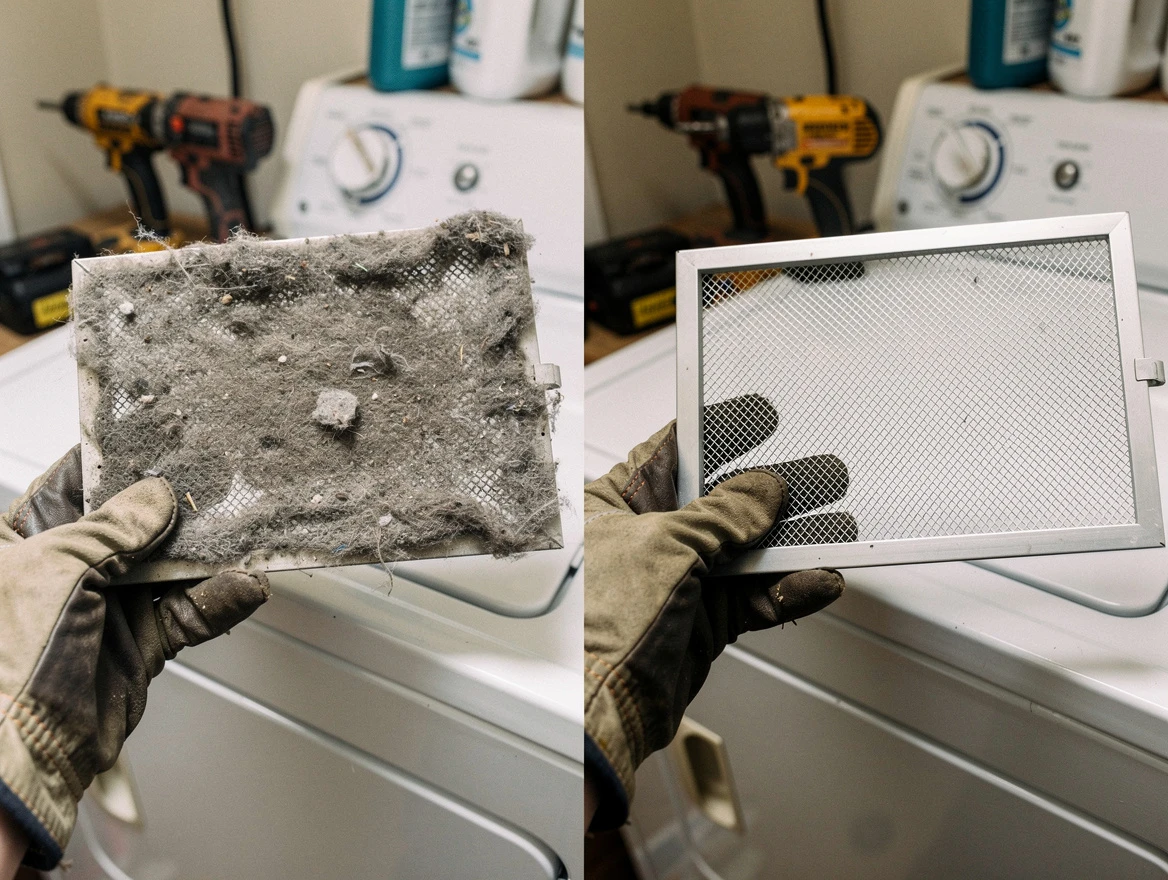 Professional lint trap cleaning by Highland Dryer Vent Cleaning in Highland